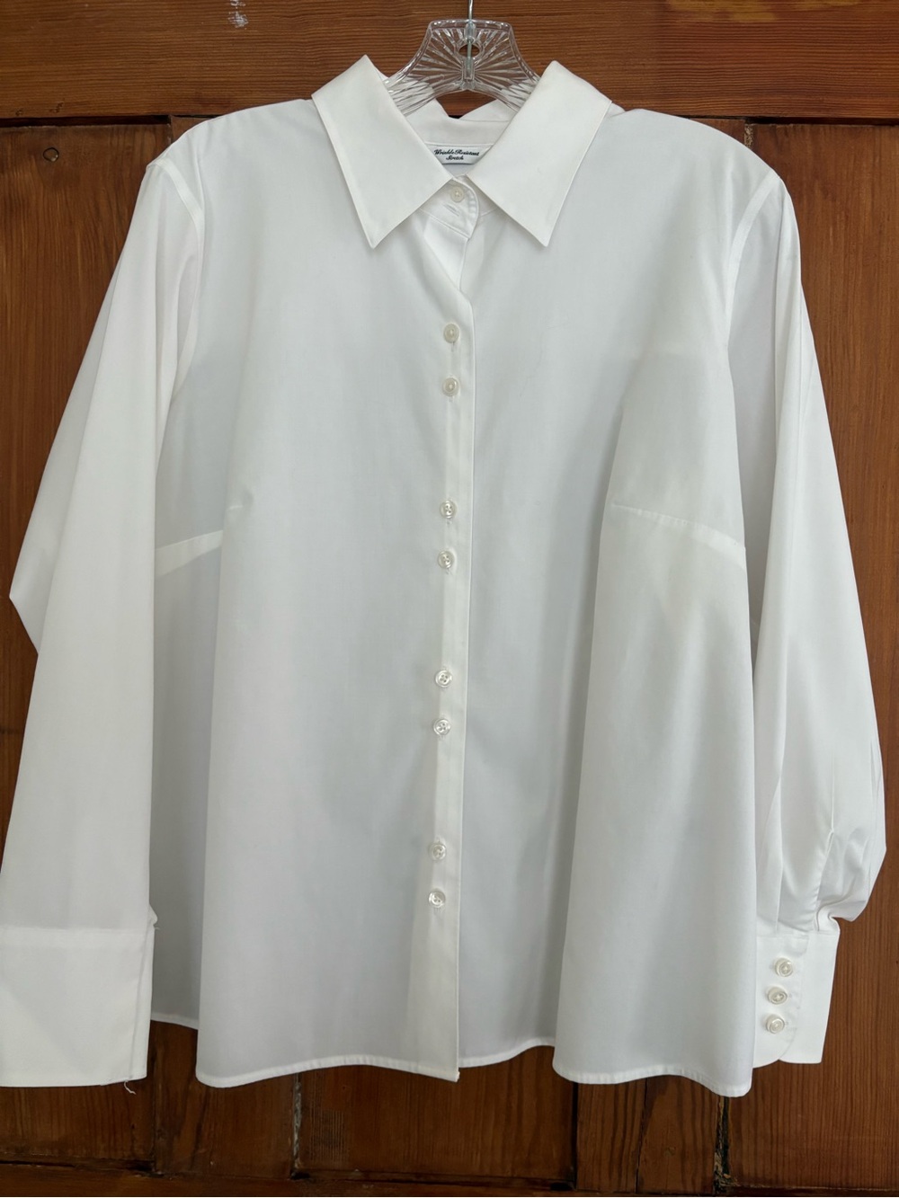 Talbots Woman Petites White Wrinkle Resistant  Shirt Blouse 14W